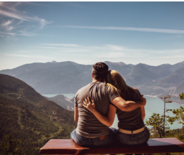 Couple sitting together